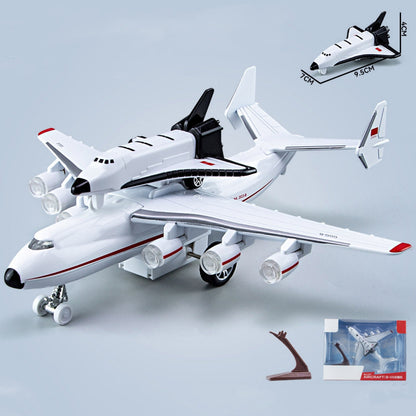 1/400 Soviet An-225 Plane w/Buran Orbiter Model Sound Light Pull Back Toy Decor.