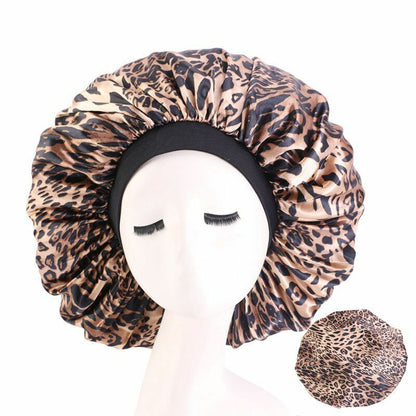 Sleep Night Cap Big Size Beauty Satin Silky Bonnet Head Cover Hat Curly Springy