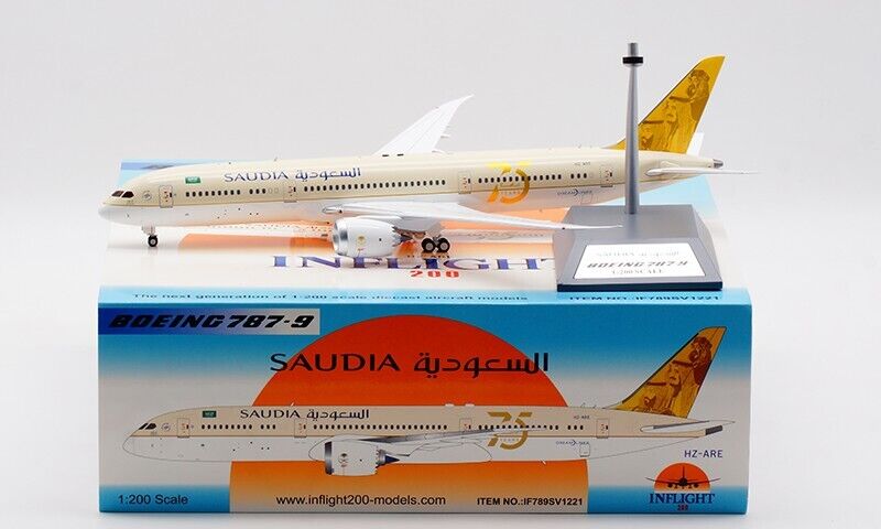 1:200 32CM InFlight Saudi BOEING 787-9 Passenger Airplane Diecast Aircraft Model