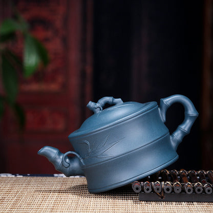 Tea Pot 300cc Real Yixing Zisha Azure Clay Tea Pot Yixing Bamboo Black Tea Pots