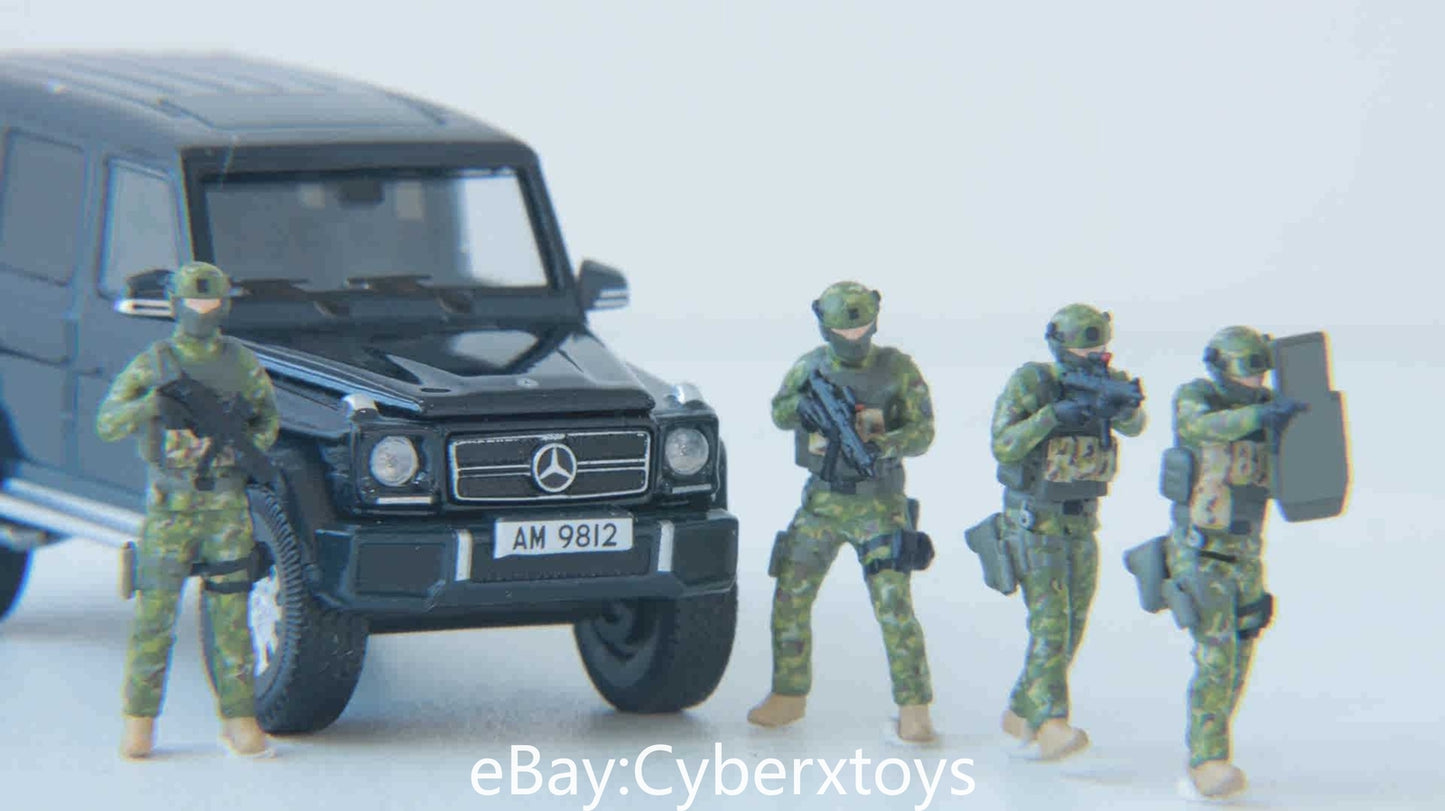 1:43 Hong Kong Police SDU MCTP Team Figure 4pcs for Diorama Car Model