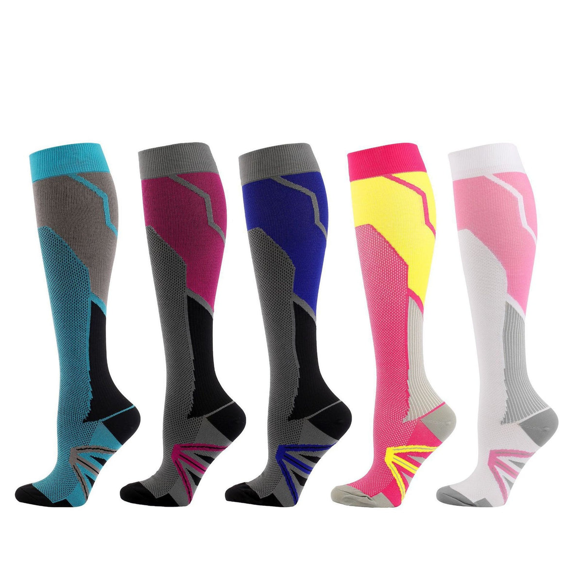 5/6pairs Compression Socks Stockings Womens Mens Knee High Medical