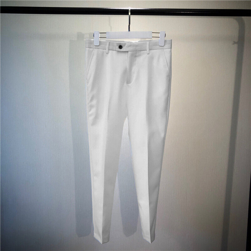 Business Pants Mens Dress Suit Ankle Length Man Office Trousers Men Clothes