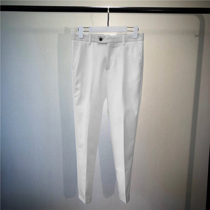 Business Pants Mens Dress Suit Ankle Length Man Office Trousers Men Clothes