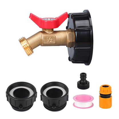 Universal 275-330 Gal IBC Tote Brass Adapter Valve Kit 3 Sizes Connector Set
