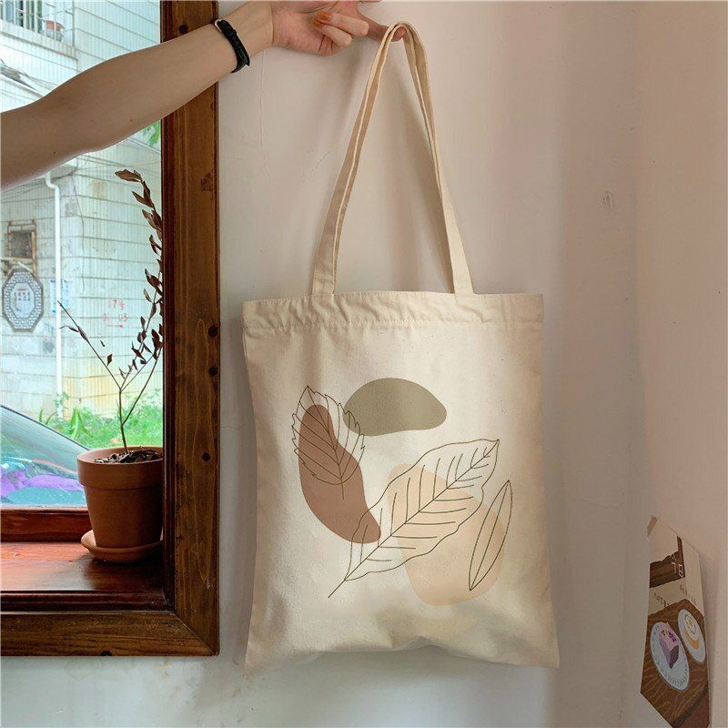 Retro Canvas Tote Bag Handbag Fashion Shoulder Bag Large Student Book Bags Linen