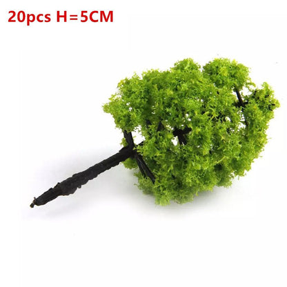 Artificial Miniature Tree 20-70Pcs Plastic Train Scenery Railroad Building Decor