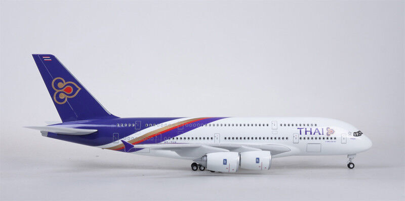46CM 1:160 THAI AIRBUS A380 Passenger Airplane Landing gear Resin Aircraft Model
