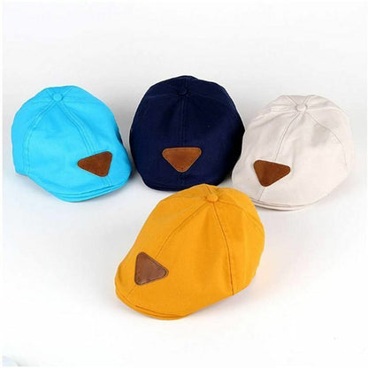 Baby Hat Spring Cotton Handsome Striped/Solid Boy Cap Beret Kids Sun Accessories