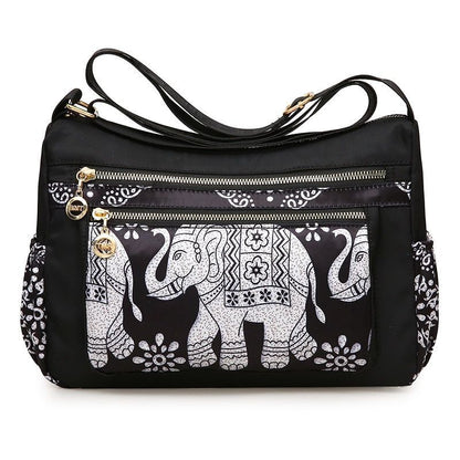 Shoulder Bag Rural Style Printing Leisure Travelling Bag Waterproof Oxford Purse