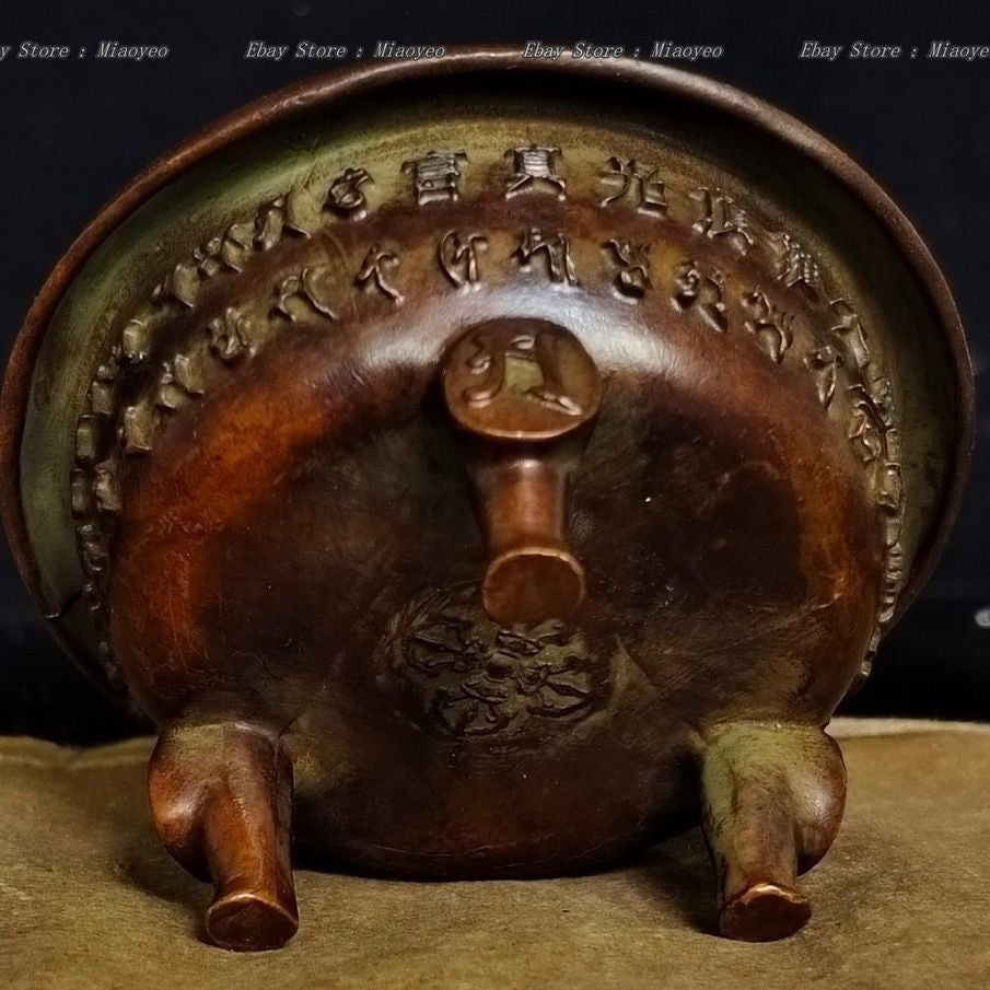 Tibetan Scripture Offering Tray Golden Incense Burner Home Altar Motifs
