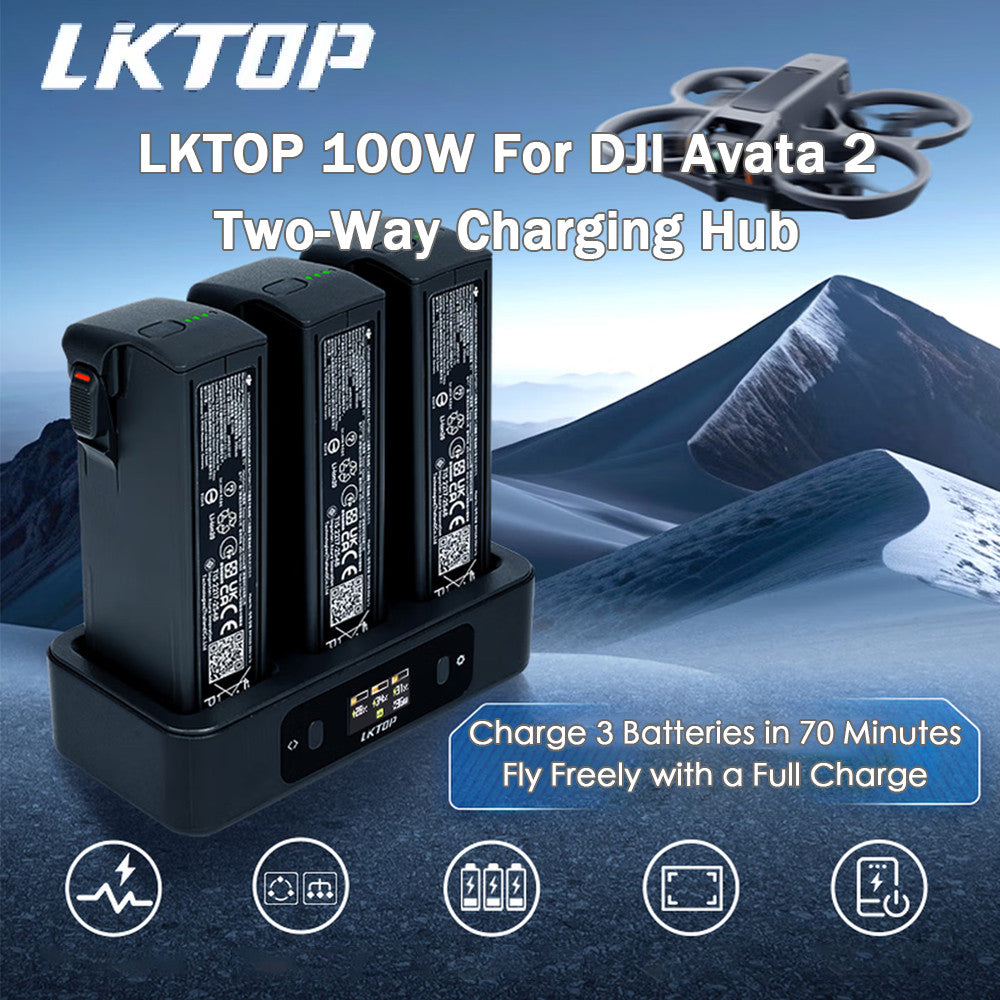 LKTOP 100W Avata 2 Two-Way Charging Hub