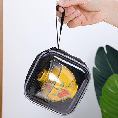 Portable Tea Set Porcelain Teacup Glass Gaiwan Vehicle Travel Teasets Tureen Lid