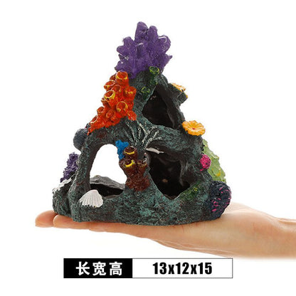 Aquarium Ornaments Ceramics Fish Tank Shrimp Landscape Purple Sand Pottery Decor