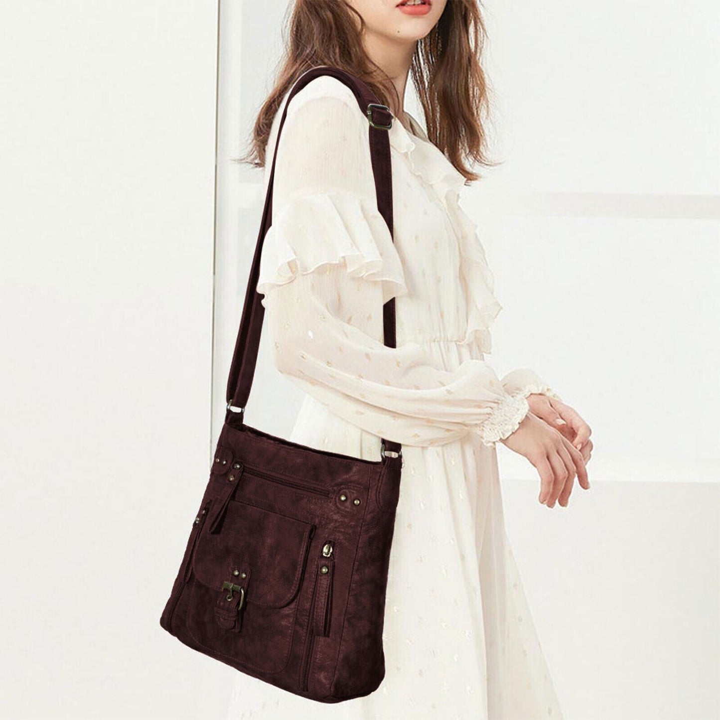 Fashion One Shoulder Bag Retro Small Square Bag Shoulder Tote Bag for Women