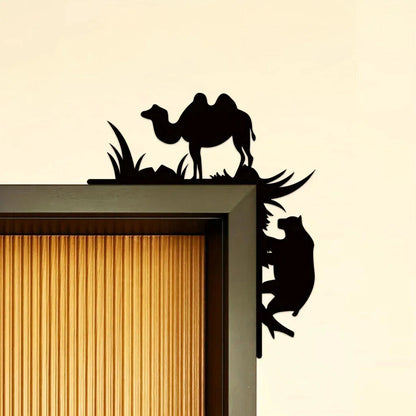 1pc Metal Camel And Bear Decorative Wall Stickers Door Corner Decorations Door