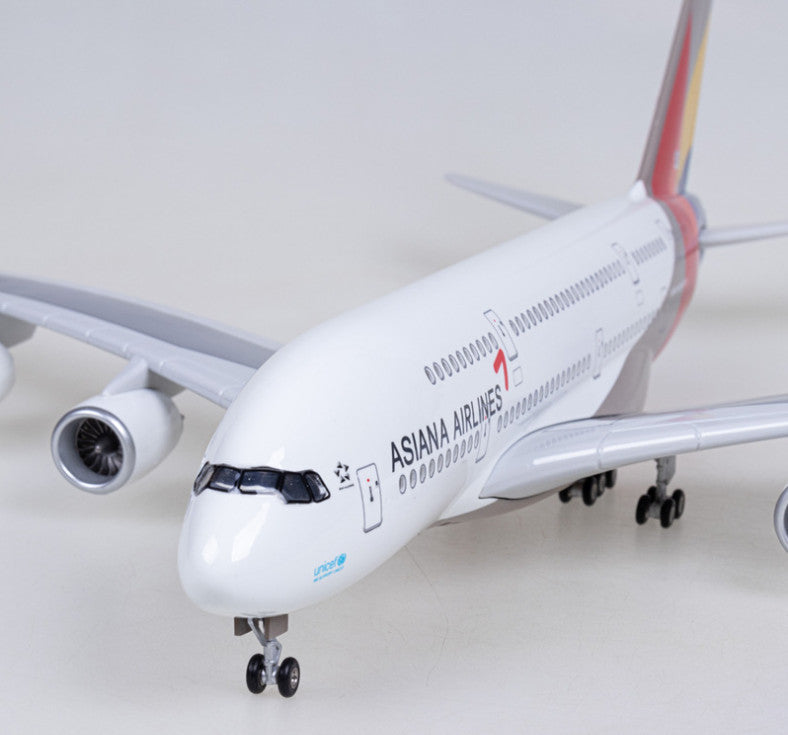 46CM 1:160 ASIANA AIRLINES AIRBUS A380 Plane Landing Gear Resin Aircraft Model