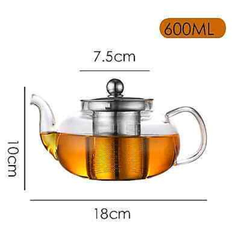 600ml Heat Resistant Glass Teapot Flower Tea Set Kettle Coffee Tea Pot Drinkware