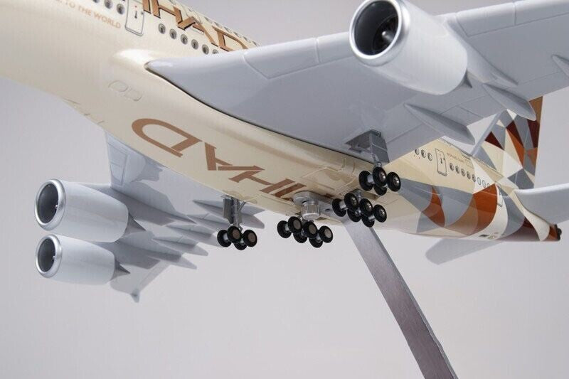 46CM 1:160 ETIHAD AIRBUS A380 Passenger Plane Landing Gear Resin Aircraft Model