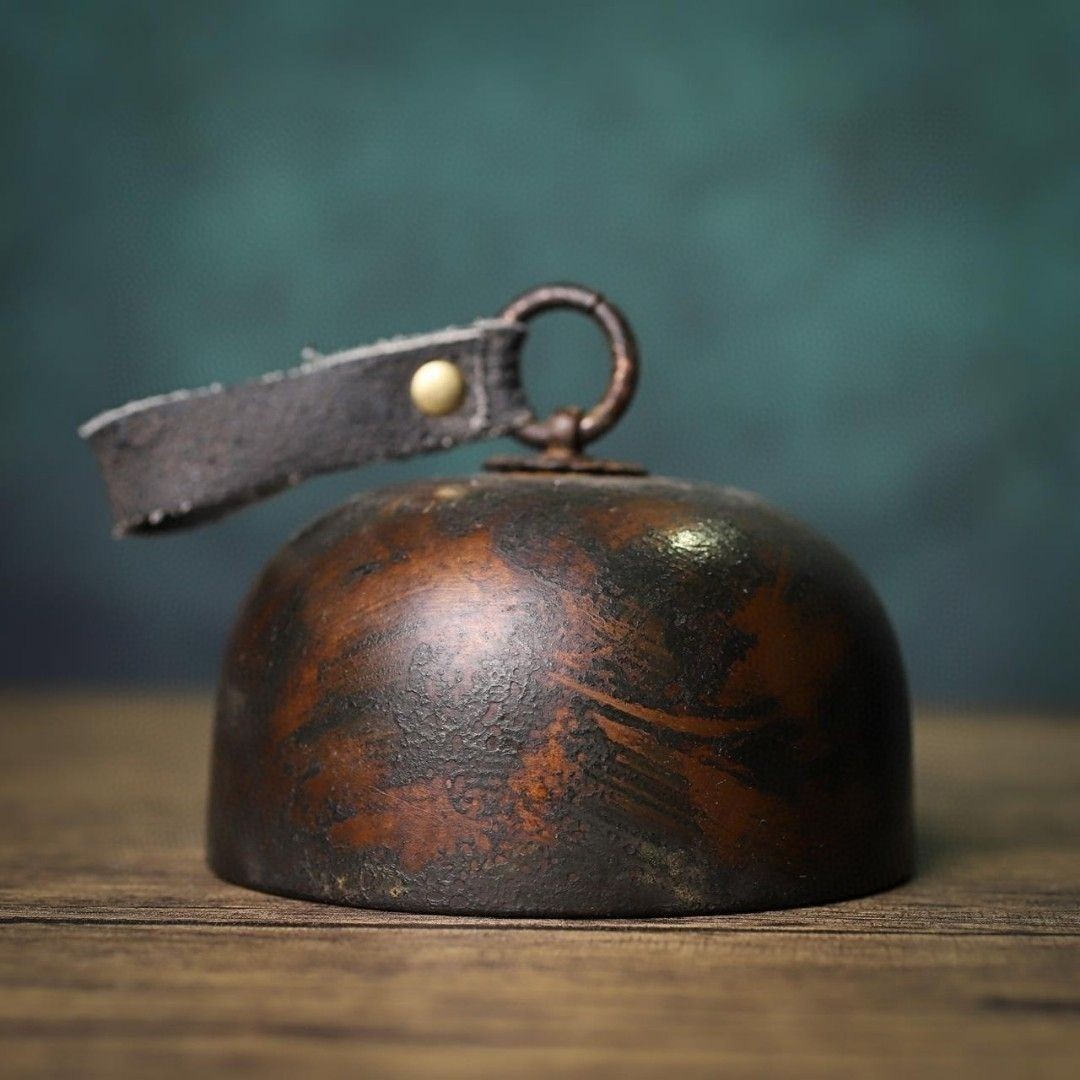 Chinese Tibetan Brass Bell 8cm Diameter Loud Sound Tibetan Craft Small Bell