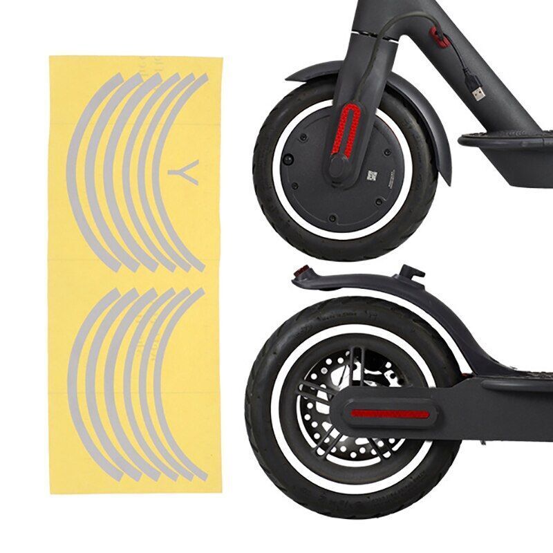 Scooter Wheel Hub Protective Reflective Sticker Parts PVC 370x150x1mm Red/Orange