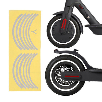 Scooter Wheel Hub Protective Reflective Sticker Parts PVC 370x150x1mm Red/Orange