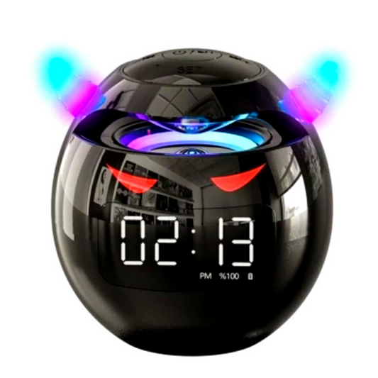 Bosina Altavoz Portátil LED Inalámbrico Speaker Bluetooth Musica Alarma Reloj