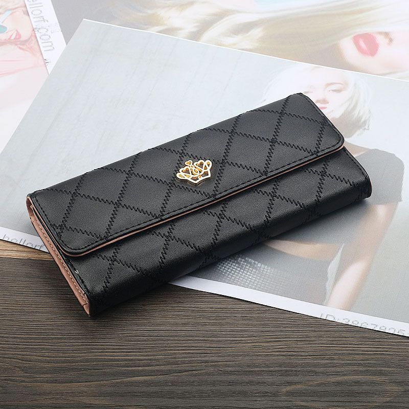 Wallets Purse Plaid Synthetic Leather Long Wallet Hasp Phone Money 19*10*3CM Bag