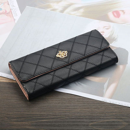 Wallets Purse Plaid Synthetic Leather Long Wallet Hasp Phone Money 19*10*3CM Bag