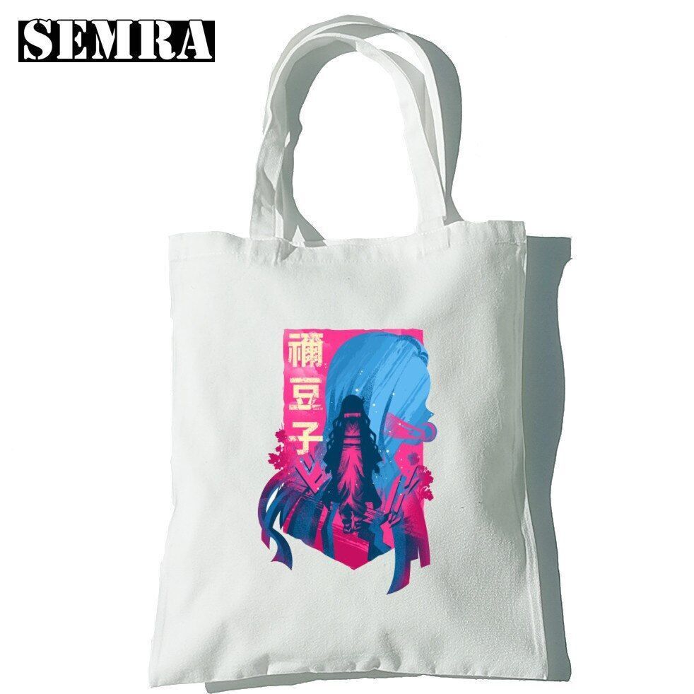Canvas Tote Shoulder Bag Student Teacher Large Square Purse White / Black Pouch