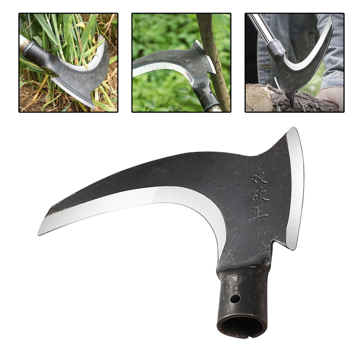 Gardening Axe and Sickle Set Splitting Firewood Steel Hatchet for Outdoor