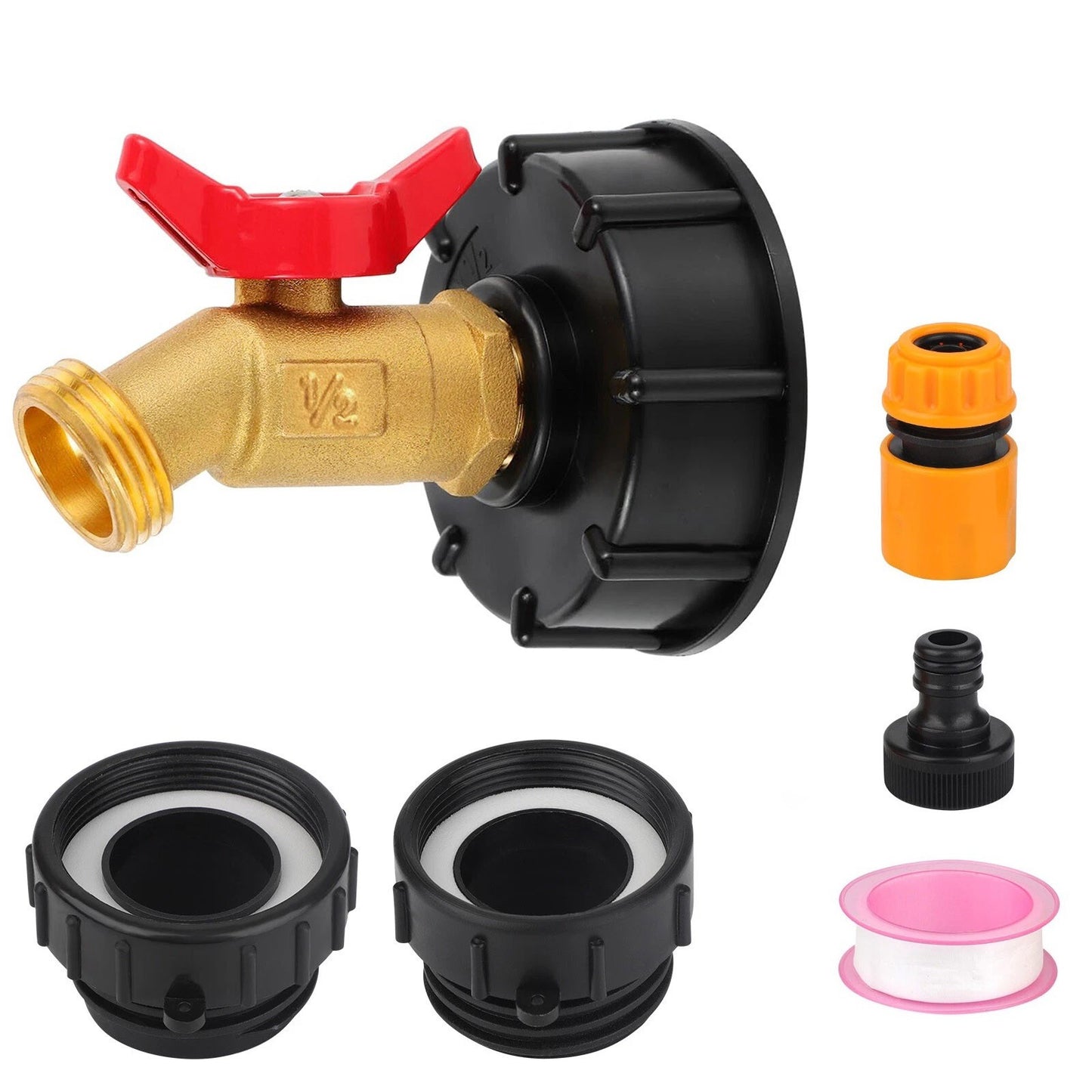 Universal 275-330 Gal IBC Tote Brass Adapter Valve Kit 3 Sizes Connector Set