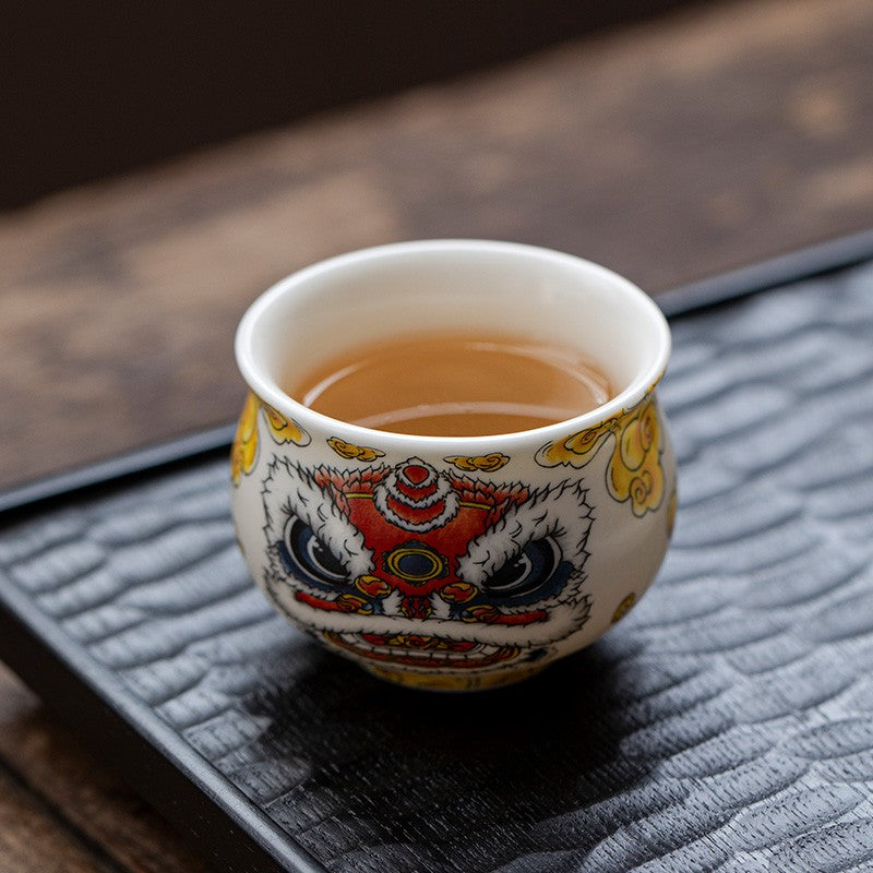 Awakening Lion Teacup Single Cup Tea Cup Tasting Cup Ceramic Tea Set