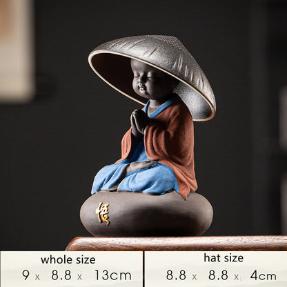 New Real Yixing Zisha Tea Pet Creative House Warming Gift Monk Statue Filter