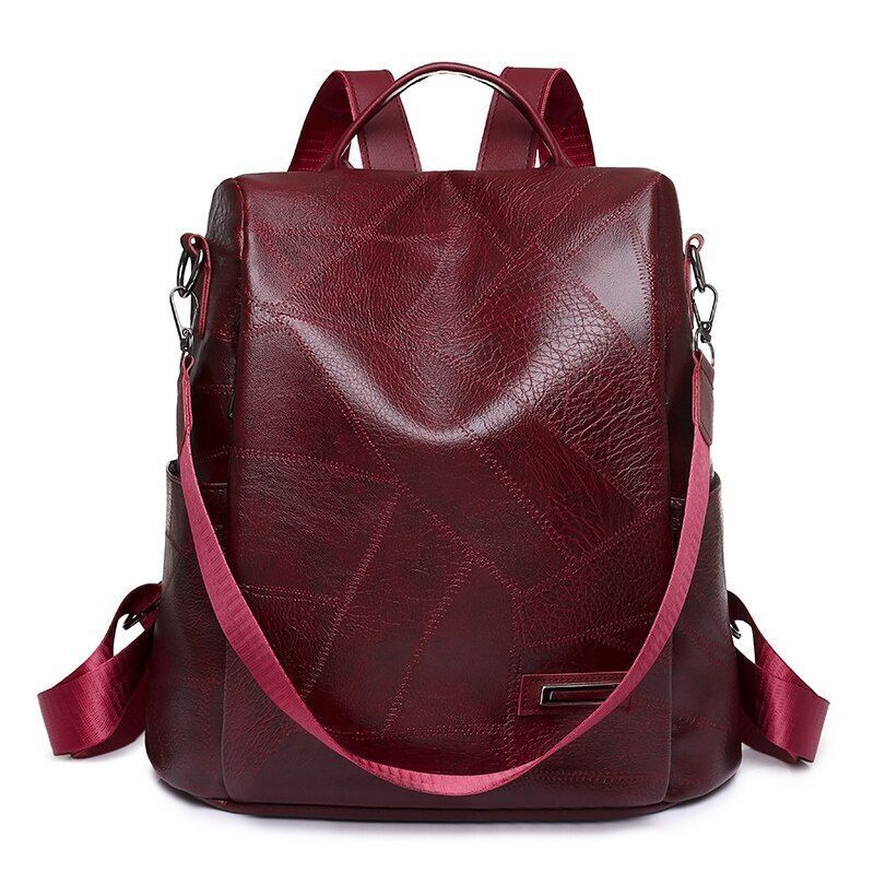 Backpack Fashion School Bags Leisure Genuine Leather Shoulder Bag Vintage Zipper