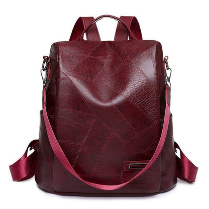Backpack Fashion School Bags Leisure Genuine Leather Shoulder Bag Vintage Zipper