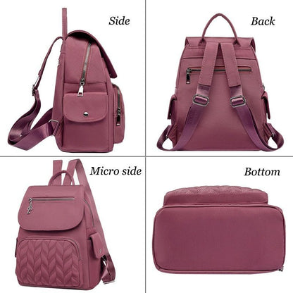 Waterproof Backpack School Bags Travel Solid Color Shoulder Backpacks Oxford 1PC