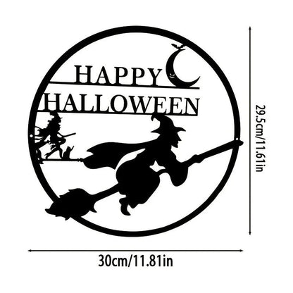 Iron Witch Metal Witch Hanger Evil Decoration,Happy Decoration Halloween Door