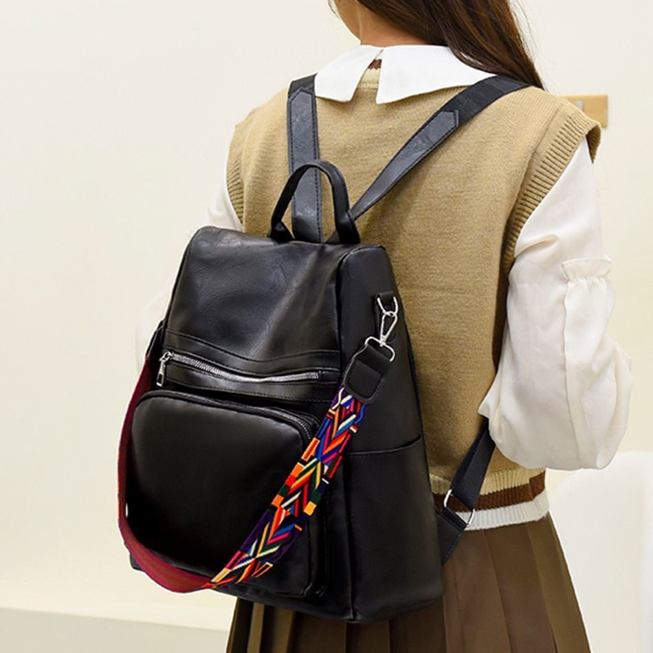 Fashion Women Backpacks Purses Synthetic Leather Rucksack Large School Bag 1 PC