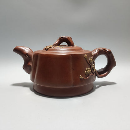 Vintage China Yixing Purple Clay Teapot Zisha Ceremony Fine Plum Blossom Teaware