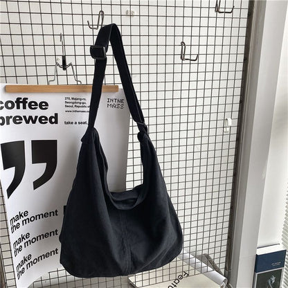 Canvas Shoulder Bags Large Thick Cotton Cloth Books Handbag Crossbody Big Travel