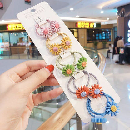 Hair Bands 10/20 Pcs/Bag Shiny Flowers Baby Scrunchies Rubber Kids Accessories