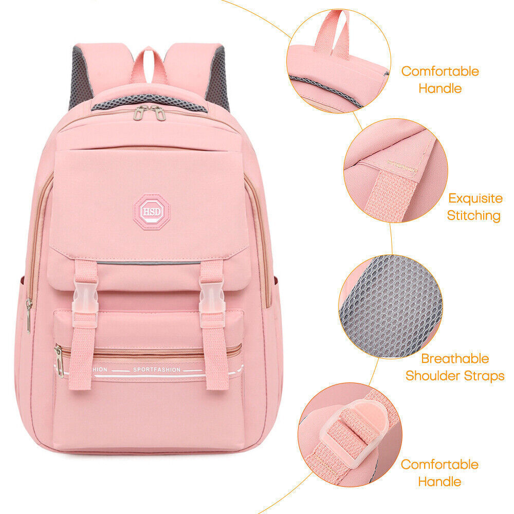 18.5" Large Girl School Backpack Bookbag Waterproof Laptop Travel Bag Rucksack