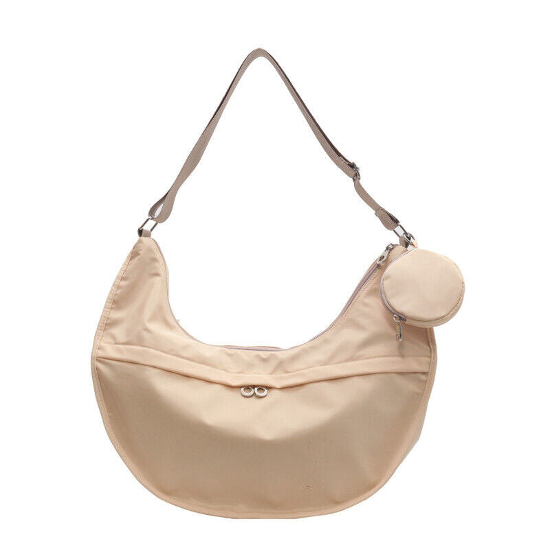 Canvas Shoulder Bag Tote Messenger Bag Large Capacity Dumpling Bag