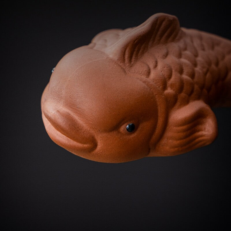 Creative Tea Pet On Sales Fish Statue Small Size Yixing Zisha Purple Clay China