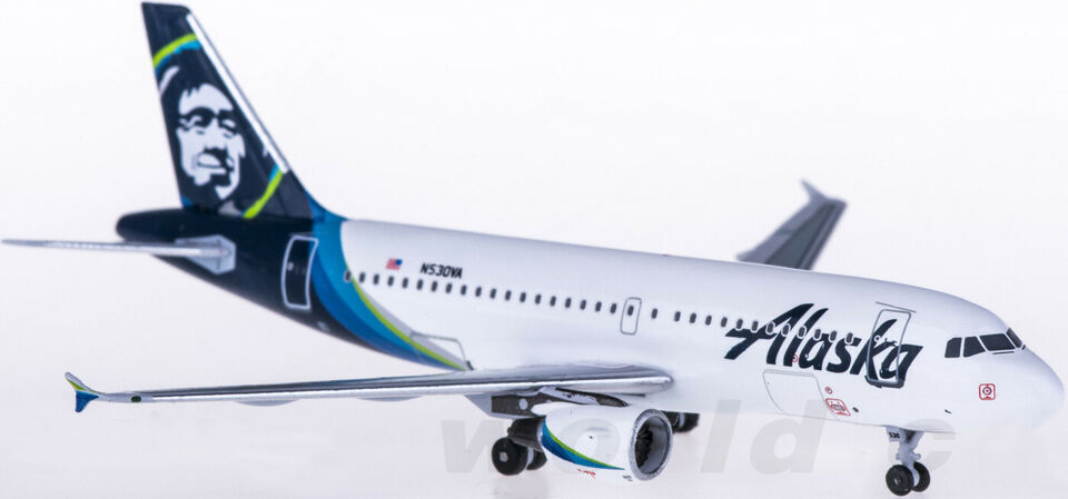 1:400 AeroClassic Alaska Airlines AIRBUS A319 Passenger Airplane Diecast Model