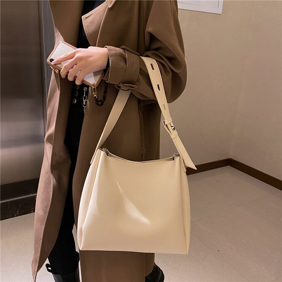 2 Sets Totes Bag PU Leather Shoulder Bags Women Female Travel Bag Lady Bag