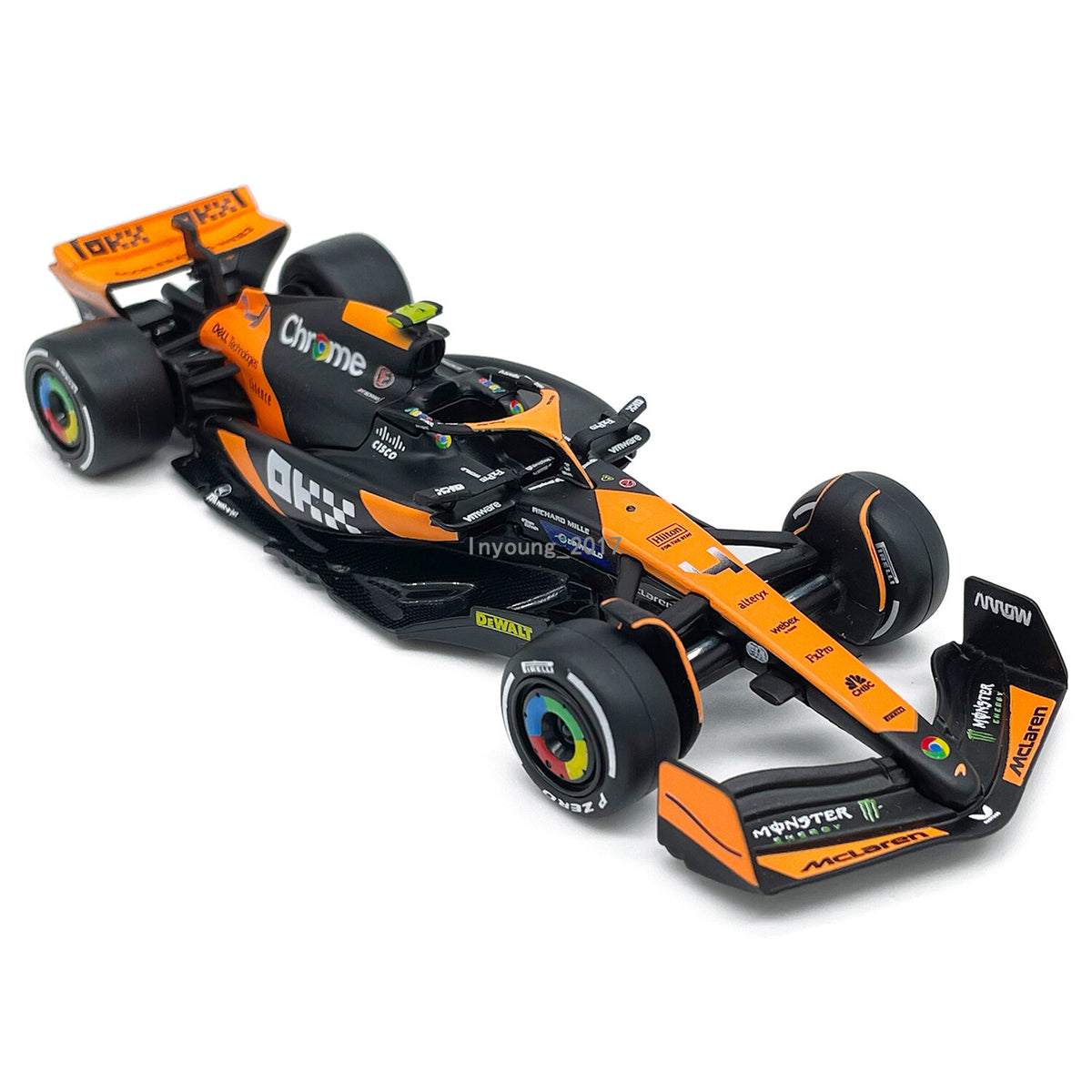 1:43 McLaren MCL38 Model Car Miami Grand Prix 2024 Formula 1 Team Lando Norris