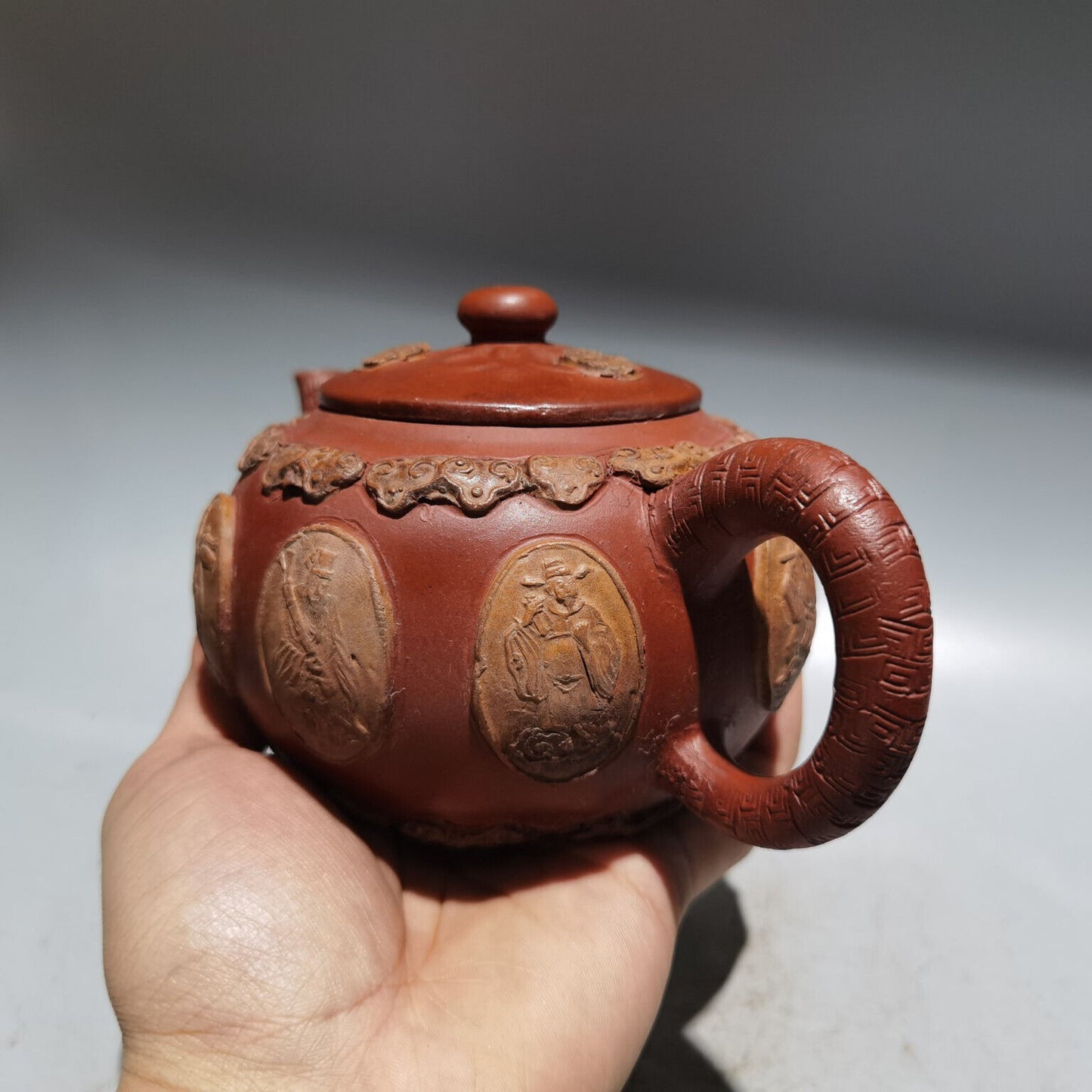 Chinese Yixing Zisha Clay Handmade Exquisite Teapot （八仙壶 底款：时大彬）