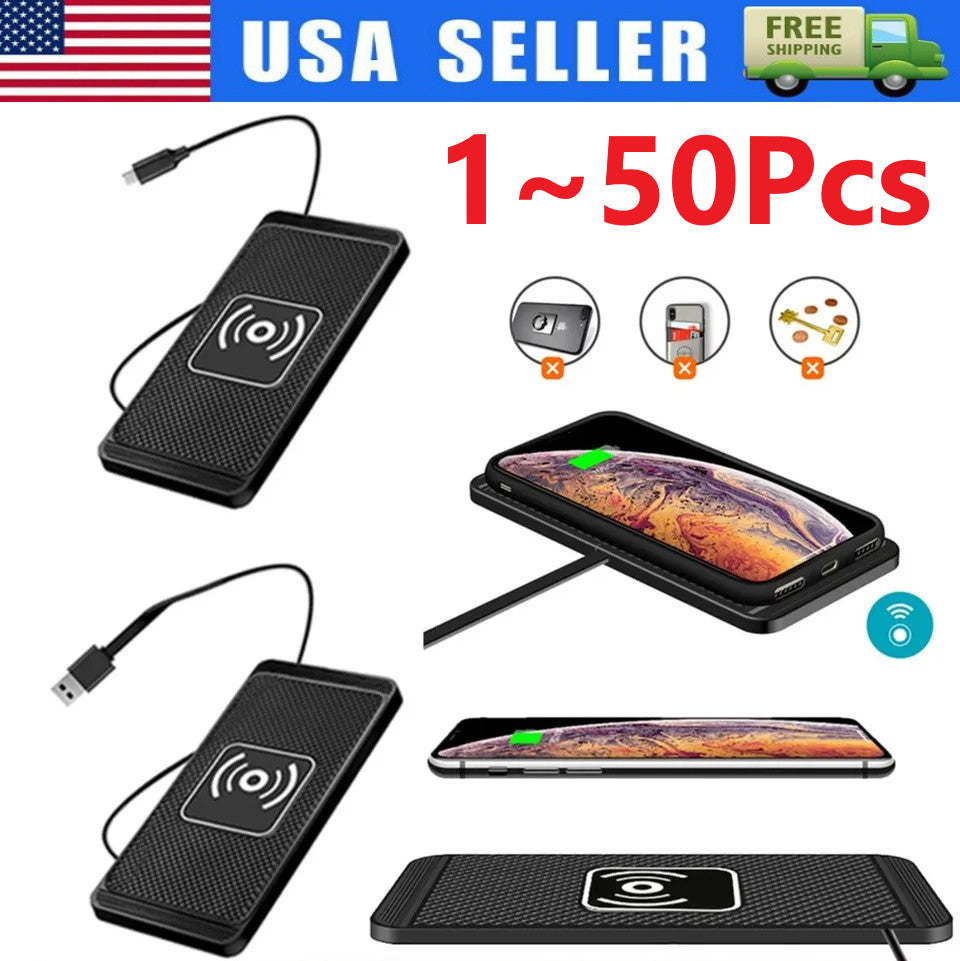 Wireless Car Phone Charger Fast Charging PadMat For iPhone Samsung Universal LOT
